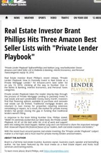 Private Lender Playbook hit 3 best seller lists on Amazon!